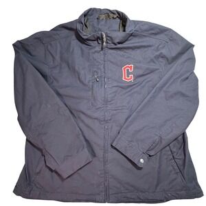 Cleveland Guardians MLB Mens Navy Blue Full Zip Lightweight Jacket Mock Neck XL